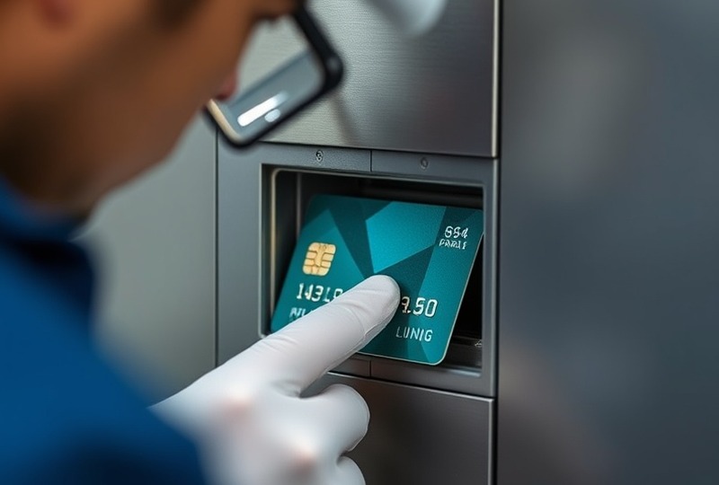 Self-service terminal fitted with anti-skimming protection